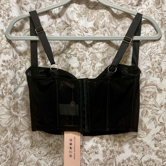 Oh Polly Black Sheer Bustier BNWT! - Picture 7 of 16